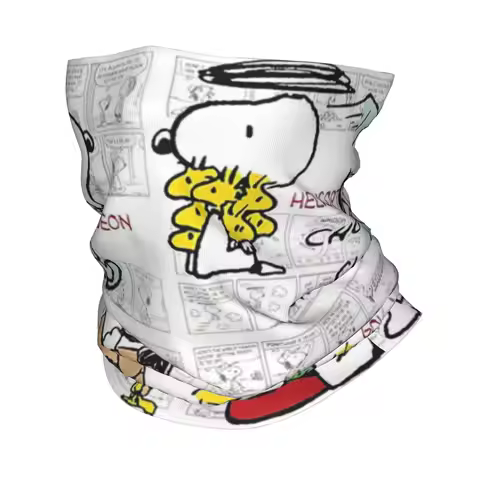 Cartoon Snoopy Woodstock Animation Neck Gaiter Men Women UV Face Shield Winter Bandana Scarf for Hik