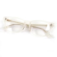 成色極佳 ▼ DITA DTX714 BREHM 醋酸纖維眼鏡，附品牌標誌五金件，貓形設計，淨CLEAR白金配色，52□16-145，日本製造，女士款，原價 75,900 日元