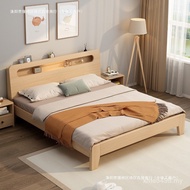 Light Luxury B & B B Bed Small Apartment Solid Wood Board Mimi Nordic Apartment Room Rental Double B