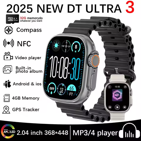 2025 New DT Ultra 3 Pro map NFC Smartwatch 32G Memory Music Video NFC Bluetooth Call Waterproof Smar