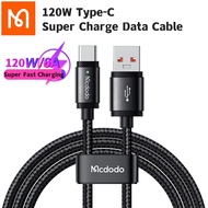 Mcdodo 120W USB-A to Type-C Super Charge Data Cable For Xiaomi 12 Pro 12S Pro 13 Pro MIX4 Redmi K50 Pro K60 Pro Note 11 Pro+ Note 11T Pro+ Note 12 Pro+ 120w Huawei nova 9 Pro 100w Mate 50 Pro 66w 40w 22.5w OPPO VIVO VOOC
