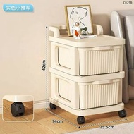 透明純色抽屜式小推車置物架零食玩具嬰兒用品收納櫃帶輪