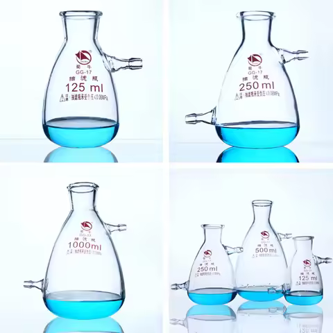 1piece 125ml 250ml 500ml 1000ml Laboratory Glass Filtration Suction Flask, Borosilicate Filter Bottl