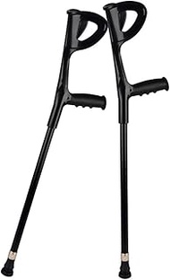 Anti-Slip Axillary Crutches Lightweight Walking Stick Height Adjustable Aluminum Alloy Forearm Walking Stick, Black Fashionable