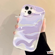Tecno Spark Go 2024 2023 infinix Hot 40i 40 Pro 30i 30Play Smart 8 7 6 Plus 5  Note 30 12 G96 20i 12 11 10 9Play Nice Smudge Purple 3D Wave Edge Phone Case Soft Cover
