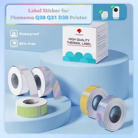 3 Rolls Label Sticker Paper Roll for Phomemo Q30 D30 Printer White Label Tape Reliable Printing Solu