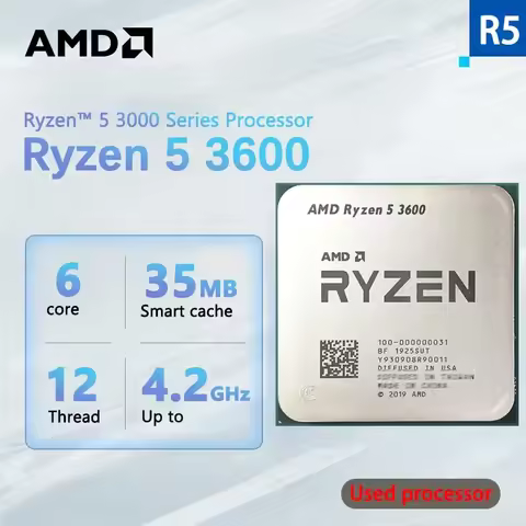 AMD Used Ryzen 5 3600 R5 3600 3.6 GHz Six-Core Twelve-Thread CPU Processor 7NM 65W L3=32M 100-000000