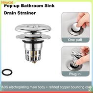Newcat Pop-up Bathtub Stopper Drain 2-in-1 Brass Core Hair Catcher Strainer Bathroom Easy Installati