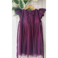 Gaun Anak Perempuan Burgundy Dress Brokat Tutu Anak Gaun Ultah Anak Remaja Tanggung