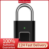 Fingerprint Padlock Biometric Padlock Store 10 Fingerprints 3 LED Indicator Light Security Keyless Mini Smart Lock for Locker Gym Door Backpack Suitcase