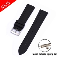 ใหม่ FKM สายนาฬิกายาง Universal สายนาฬิกา22มม. 22มม. Quick Release Pin สายนาฬิกากันน้ำยางนุ่มกีฬาสาย