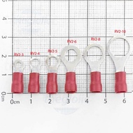 [5 Pieces]- RV2-8 Round Cos Head 27A Wire Size 16-14AWG Red M8 Screw