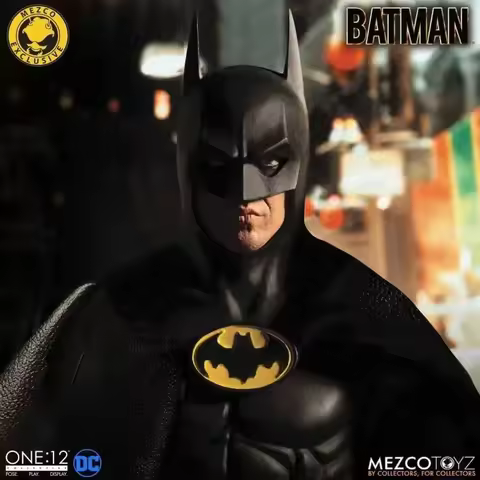 Original MEZCO ONE:12 BATMAN 1989 EDITION Keaton BATMAN Golden 1/12 In Stock Action Collection Model