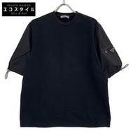Prada 135698 21 Black Re-Nylon Triangle Logo T-Shirt XS