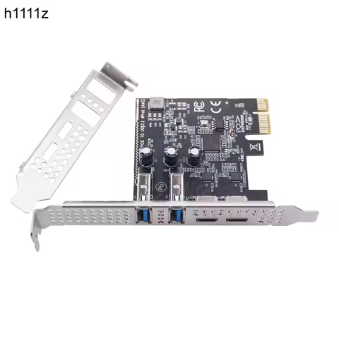 PCIE USB Type C Expansion Card Adapter HUB 2Port USB-C + 2Port USB3.2 GEN1 5Gbps Riser Card with Low
