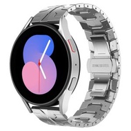 全城熱賣 - 適用於三星 Galaxy Watch5 / Watch5 Pro 鎧甲不銹鋼金屬錶帶（銀色）
