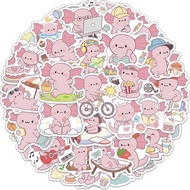 50PCS Cartoon Axolotl Stickers Waterproof Cute Amphibian Decals for Journal Laptop Tumbler Aquatic P