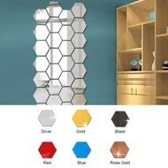 Creative Glass Mirror Tiles Wall Sticker Set for DIY Home Decoration 12/24/36pcs