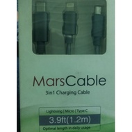 Cáp 3 in 1 Micro - Lighting - Type C 1.2m MarsCable