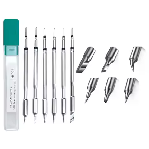 6pcs Soldering Iron Tips For HS-02A Soldering Iron DWS-200 Soldering Station Electronic Repairs Easy
