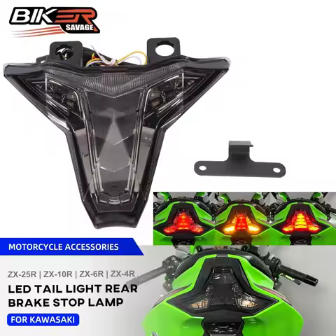 2026 ZX6R LED Tail Brake Light For Kawasaki Ninja ZX10R ZX4R ZX25R Motorcycle Integrated Turn Signal
