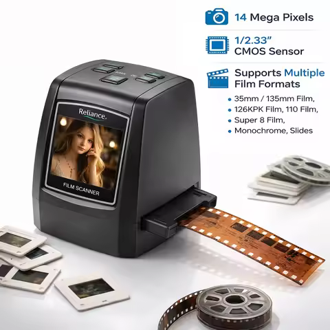 2.4" LCD Screen Portable Photo Film Scanner 35mm 135mm 126KPK Super 8MM Negative Slide Film Scanner 