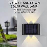 4LED Beads Up and Down Light Solar Powered Waterproof Wall Light for Courtyard Garden Carport 4LED B