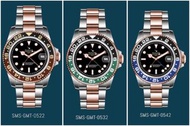 ⚜️全新 行貨 有門市⚜️ OCEANX SHARKMASTER GMT 40mm SMS-GMT-0522 黑啡 / SMS-GMT-0532 黑綠 / SMS-GMT-0542 黑藍 兩地時間自動