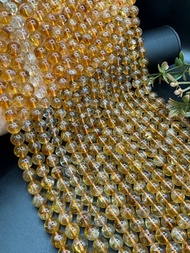 Natural citrine AAA beads in plain round shape beads (1 strand=17inch) size 68 and 10 MM.