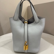 (包況漂亮）Hermes 菜籃子picotin 18聖杯藍z刻