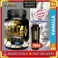 Vital Whey Halal 1KG 24G Protein Isolate Vanilla [Free Shaker Vs Titan Whey/Hydro Whey/Optimum Nutri