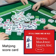 thatsakes Mahjong Game Card Mahjong Card Set 2024 Mahjong Score Card Set Official National Mahjong League Hands Rules Mah Jongg Paper Scorecard 1/4pcs Pack