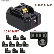 {SUNYLF} 10PCS Battery Capacity LED Key Sticker Label BL1830 BL1430 For Makita 18V 14.4V