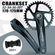 RACEWORK Bicycle Crankset 170/175mm MTB GXP Crankset with Chainring 32T 34T 36T 38T Bottom Bracket f