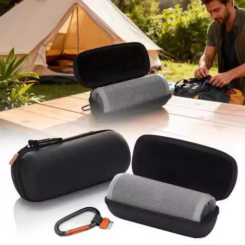 Hard Shell Speaker Carrying Case Water Resistant Shockproof Organizer Case Durable Protective Cover 