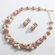 Girls Alloy Jewellery Set Pearl Jewellery Set Pearl Necklace Pearl Earring Set Daily Wear Jewellery 