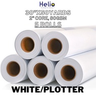 30 inch x 50 yards (5 rolls/1 box) for "20x30 & 30x40" | WHITE/PLOTTER PAPER PREMIUM QUALITY