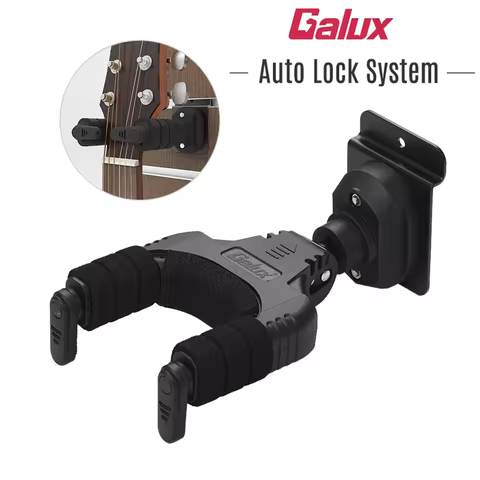 GALUX GH-110M Auto Lock Guitar Hanger Hook Holder Slat Wall Mountable for Acoustic Folk Classic Elec