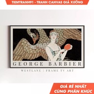 Wall painting, Art Deco Frame TV Art Vintage Art Eclectic, comes with hanging nails, prints upon req