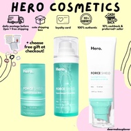 Hero Cosmetics Force Shield Superlight Sunscreen Supercharged Reset Mist Superfuel Serum Stick