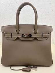 愛馬仕/Hermes birkin30 Y刻 大象灰 銀扣 Epsom皮 內縫 原始 99新