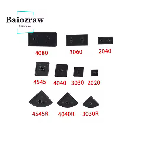 5/10/20/50PCS Black Plastic End Cap Cover Plate Endcap for 2020 2040 3030 3060 3030R 4040 4080 4040R