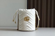 GUCCI  GG Marmont 白色 Mini  水桶包 Bucket bag