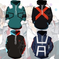 Men Boys Anime My Boku No Hero Academia Midoriya Izuku Katsuki Todoroki 3D Long Sleeve Sweatsuit Pullover Hoodies