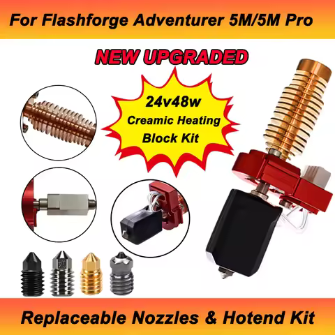 New Upgrade Hotend For Flashforge Adventurer 5M / 5M Pro Pinting Head 280℃ Ceramic Heating Block Kit
