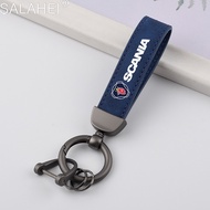 High quality Metal Shield Style Key Ring for saab Scania emblem 93 9-3 900 9000 Fashion Leather Keychain Best Accessories