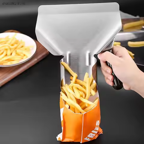 Chip Scoop Food Shovel Single/Double Handles Grip French Fries Stainless Steel Kitchen Tools Shovel 