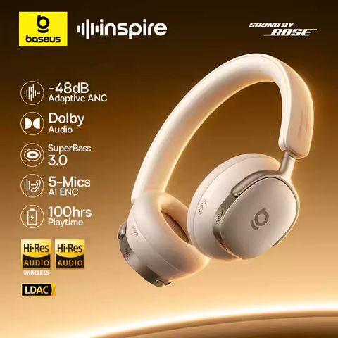 Baseus Inspire XH1 ANC Wireless Headphone Bluetooth 6.1 48dB Adaptive Noise Cancellation Headset Hi-