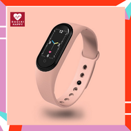 Daujai happy นาฬิกาวัดชีพจร (สีชมพู) M5 smartwatch Band ระดับออกซิเจนในเลือดนับก้าว นาฬิกาวัดชีพจร ค