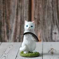 日本Magnets可愛動物系列擺飾造型手錶收納座(藍眼白貓咪)